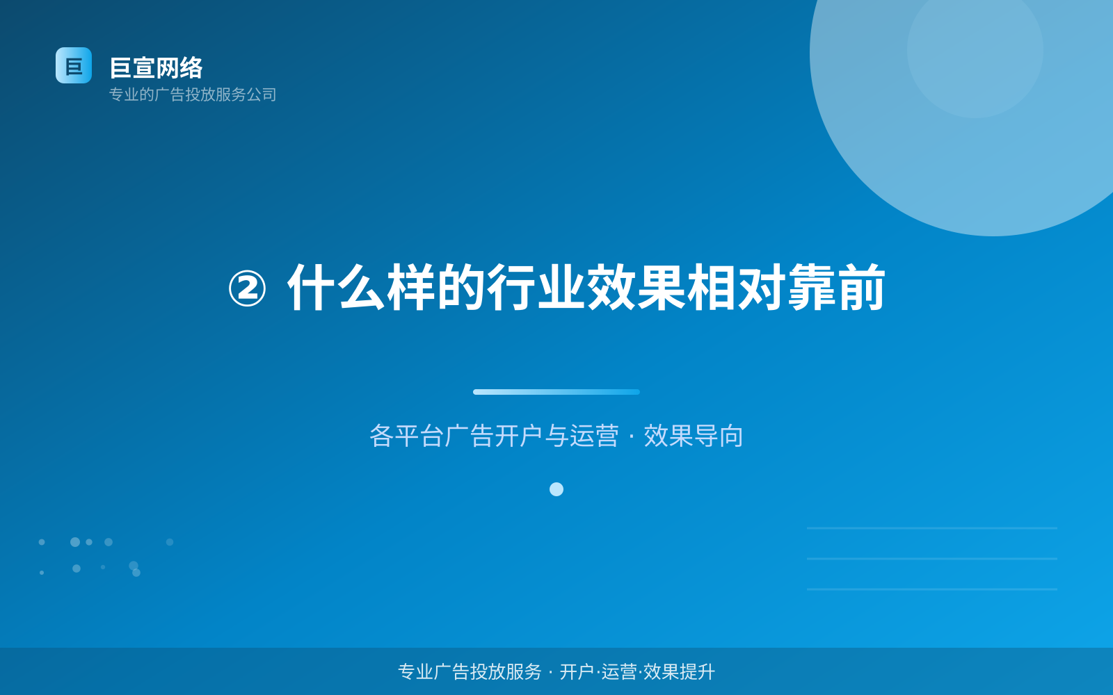 ② 什么样的行业效果相对靠前(服务内容介绍) ② 什么样的行业效果相对靠前(服务内容介绍)